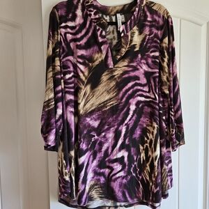 Stylish Purple and Brown Women's Blouse